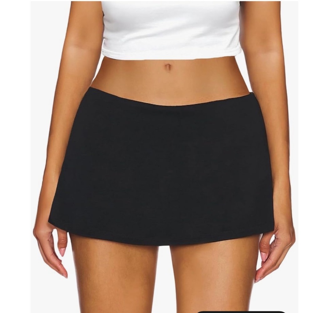 AnotherChill Low Rise Black Micro Mini Skort Skirt Small NWT